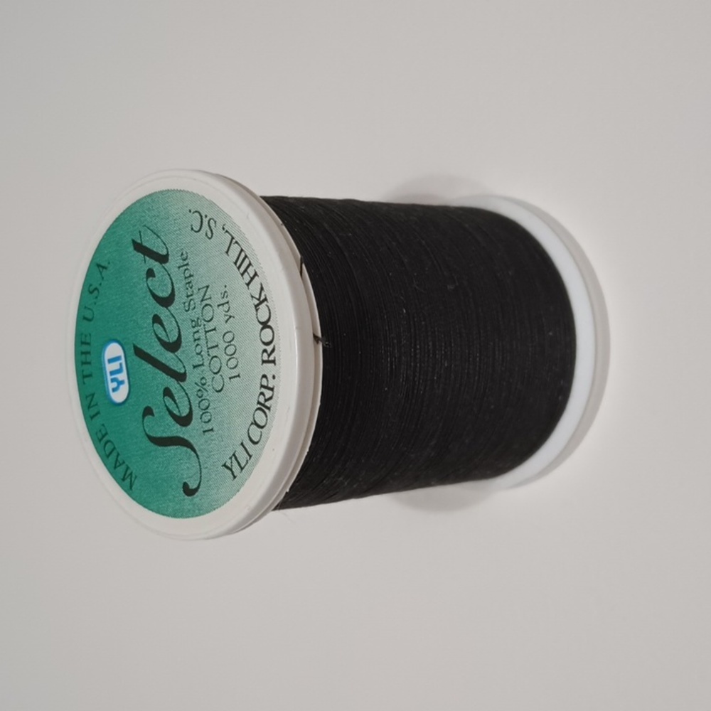 2/$20 YLI Select 222-05 Long Staple Cotton Thread Black 1000yd 758549816001